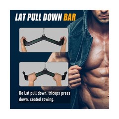 Home Gym Fitness Rowing T-bar V-bar Pulley Cable Machine Attachment, Bicep Cu…