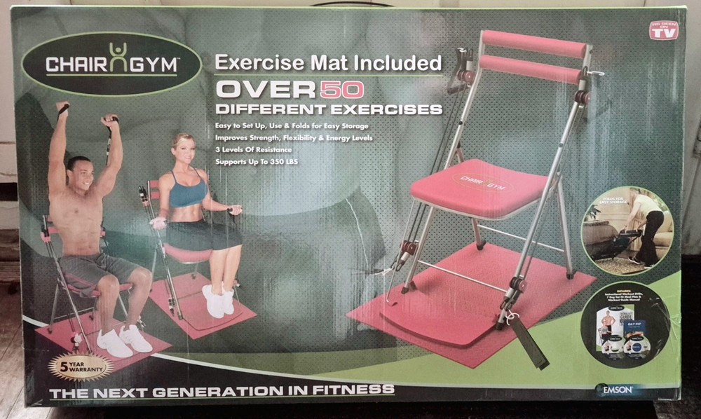 Emson Chair Gym with Twister Seat & Workout DVDs Total Body Workout New Open Box