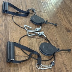 Set of 2 Bowflex 43″ Cable OEM Snap Hook Handles 4” Pulleys Blaze FREE SHIPPING