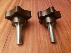 Bowflex Ultimate 1 Pair of Threaded Lock Knobs For Leg Extension Seat Rail NEW