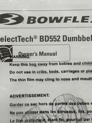 Bowflex Select Tech BD552 Dumbells OWNER’S MANUAL*FREE SHIPPING