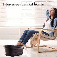 Beinilai Remote Control Collapsible Foot Spa Bath with Heat, Bubbles & Massager