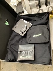 AMBUSH Gym Box with Mens Black T Shirt, Sports Wireless Headset, Cable & Case