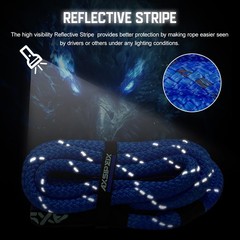 Kinetic Recovery Rope Kit (Reflective), 1.25in x 30ft 56,000Lbs, 35% High Ela…