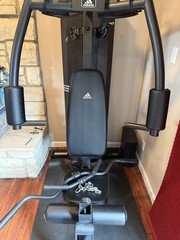 adidas Adjustable Metal Home Gym Multi-Station w/ Lat Bar, Black