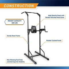 Power Tower Multi-Grip Pull Up & Dip Station VKR Home Gym TC-3515 BLACK, 74 p…