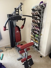 Ultra Fuego Adjustable Home Gym Red/Black Chest Press Lat Pulldown Leg Extension