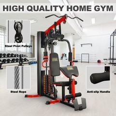 LX750 Multifunctional Full Home Gym System Workout Station with 122.5 Lbs Wei…