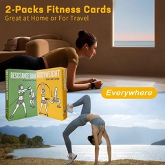 Bodyweight & Resistance Belt Workout Cards, 100 Different Exercise Cards with…