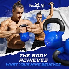 15 LB Vinyl Coated Cast Iron Kettlebell – Perfect for Home Strength Training
