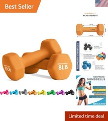 Versatile 8lb Neoprene Dumbbells – Ideal for Yoga, Pilates and Strength Training