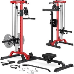 2-in-1 Adjustable Rowing Cable Machine & LAT Pulldown Station Home Gym Foldable