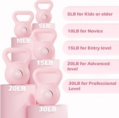 Elegant 10 lb Pink Strength Kettlebell – Perfect for Women’s Fitness Regimens