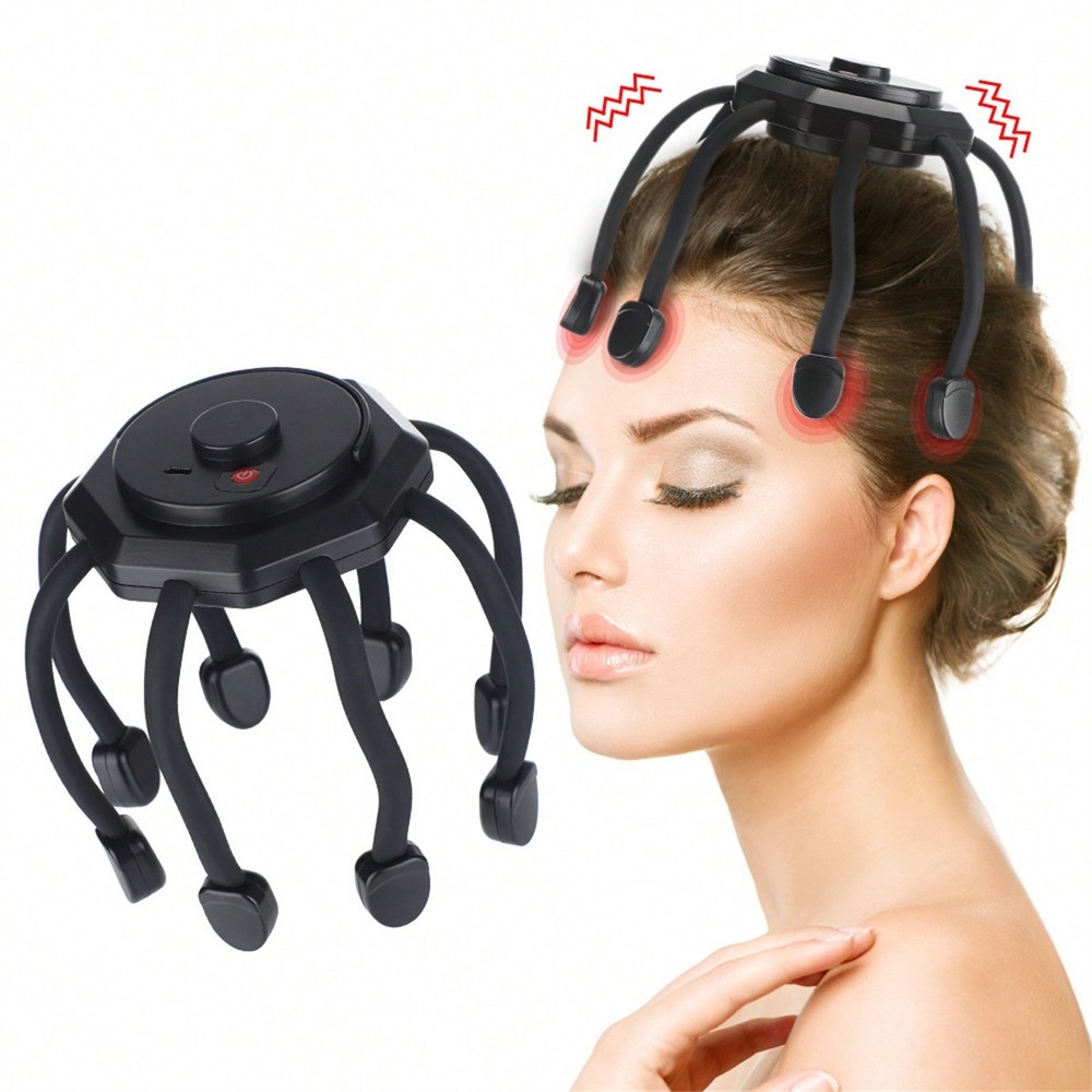 Cordless Electric Octopus Scalp Massager, 3-Mode Portable Head Massage Relaxer