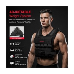 Weighted Vest for Men & Women | Adjustable Weight Vest 25 lbs/35 lbs/45 lbs w…