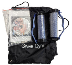 Gwee Gym Lite Resistance Bands Exercise Workout Tension Blue With CD travel bag