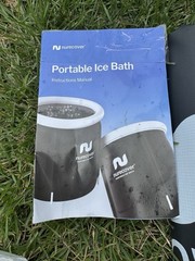Portable ICE BATH tub Nurecover 80cmx80cm 400L With Lid Cushion Seat Easy Drain