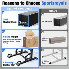 Sportsroyals Power Tower Dip Station Pull Up Bar for Home Gym Strength