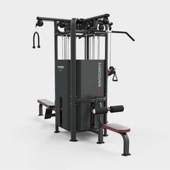 HARISON Discover 1000 Adjustable Home Gym Lat/Leg/Low Row Black Red