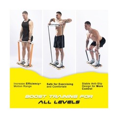 Resistance Band Workout Footplate – Wood Exercise Platform with Non-Slip Surf…