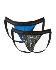 2-Pack Jockstraps – UMPA108 (Black/Skydiver, Small)
