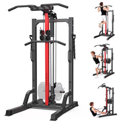 Power Tower Pull up & Dip Station LAT Pulldown Row Station & Cable Machine 450LB