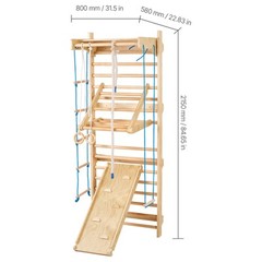 Swedish Ladder Wall Gym 8 in 1 Wooden Indoor Playground Climbing Ladder