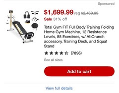 Total Gym FIT Home Fitness Folding Full Body Workout Exercise Equipment Machine