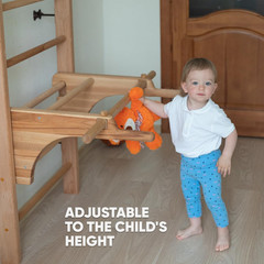 Swedish Ladder Wall Stall Bars for Kids and Adults, Made of Solid Beech Wood, Wi