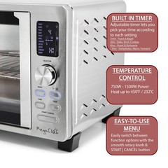 MegaChef 25 Liter Digital Electric French Door Multi-Function Counter Top Ove…