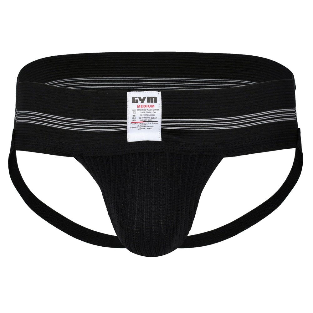 Mens Old School Jockstrap (Medium, Black, 1-Pack)