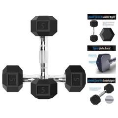 Cast Iron 5 LB Dumbbells with Ergonomic Grip – Perfect for Strength Training