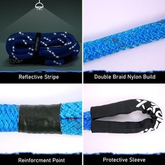 Kinetic Recovery Rope Kit (Reflective), 1.25in x 30ft 56,000Lbs, 35% High Ela…