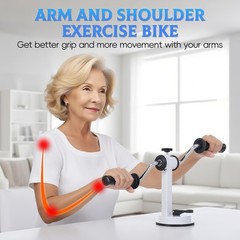 Arm Bike for Physical Therapy, Home Fitness Desk Bike for Seniors, Portable R…