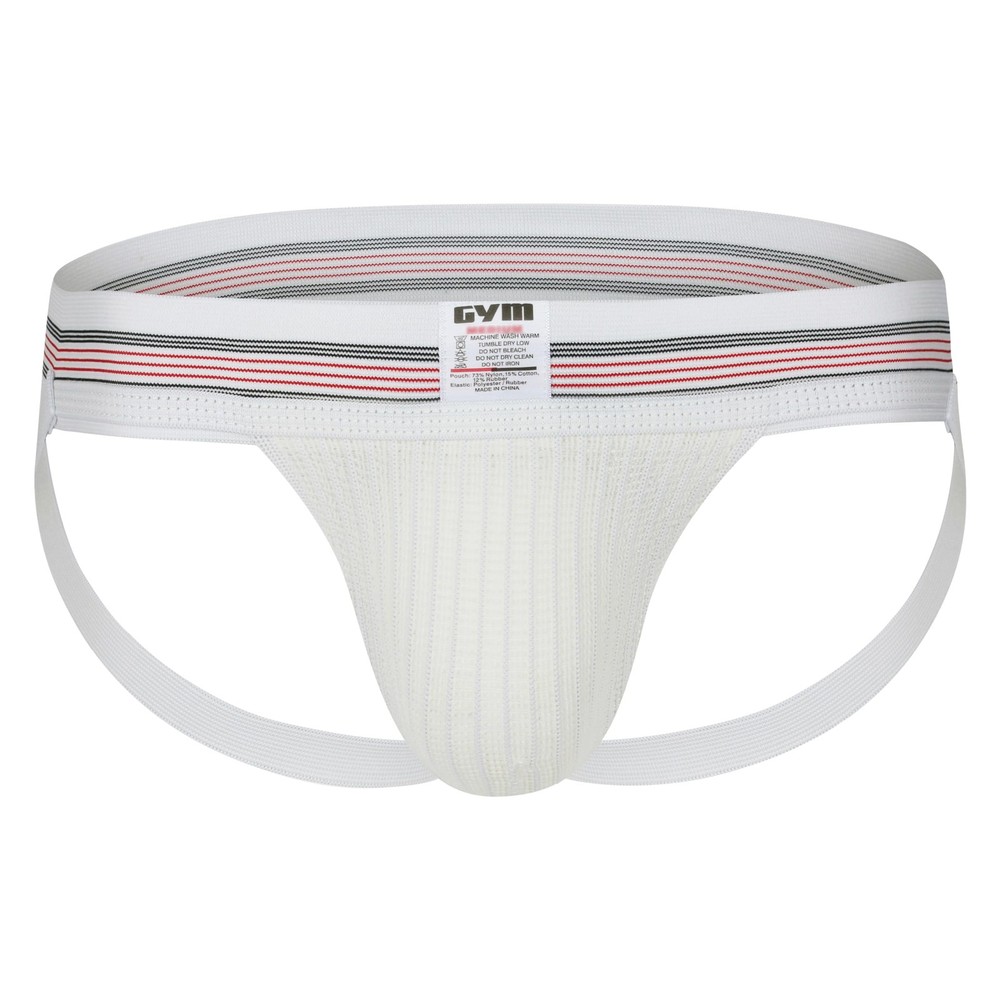 Mens Old Jockstrap with 2″ Waistband (White, Large)