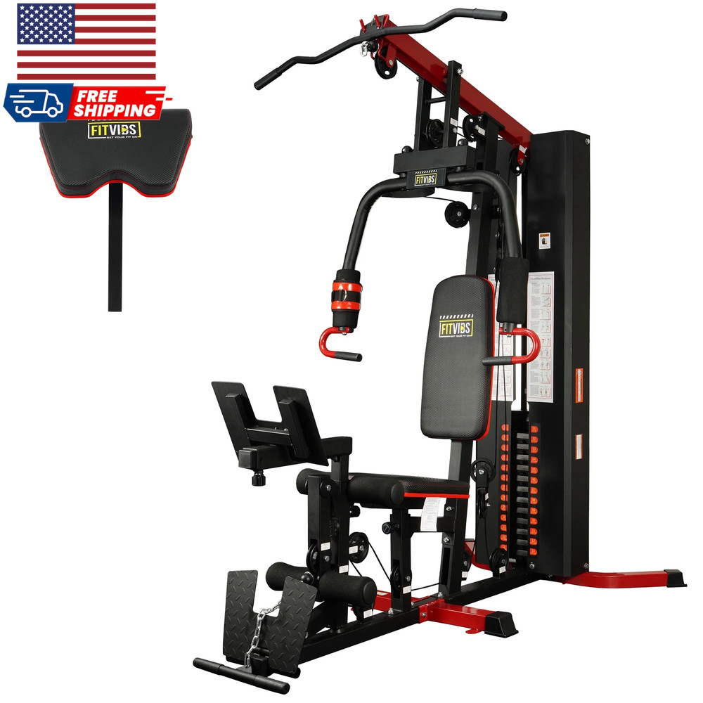 LX770 Multifunctional Full Home Gym System Workout Station with 160 Lbs Weight S