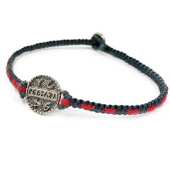 Men’s Health & Well Being Charm Bracelet in Silver on Macrame Crafted Bracele…
