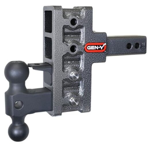 Offset Tow Hitch for 2″ Receiver – 2.5″ Rise/5″ Drop with 4 Adjustable