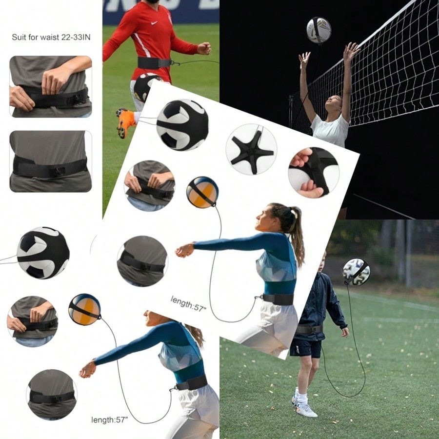 Cosmos Solo Soccer Trainer Belt – Adjustable Waist Strap For Soccer & Volleyb…