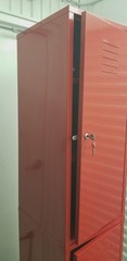 VINTAGE 1999 IKEA PS DISCONTINUED METAL STORAGE -GYM LOCKER RED KEY LOCKABLE
