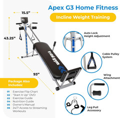 Total Gym Apex G3, Slim-Frame Incline Bodyweight Training Home Exercise Machine
