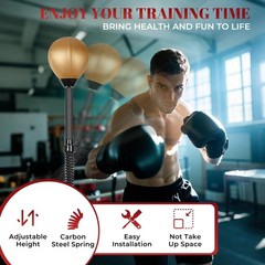 Reflex Ball Speed Bag Punching Bag Free Standing Boxing Bag Reinforced Spring…