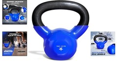 10lb Vinyl Coated Cast Iron Kettlebell for Home Gym, Strength & Fitness
