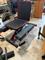 Total Flex Adjustable Home Gym Bench Black/Red w/ Resistance Bands & Leg Ext