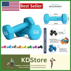 Hexagonal Neoprene Dumbbells – 5lb Pair for Yoga & Pilates Strength Training