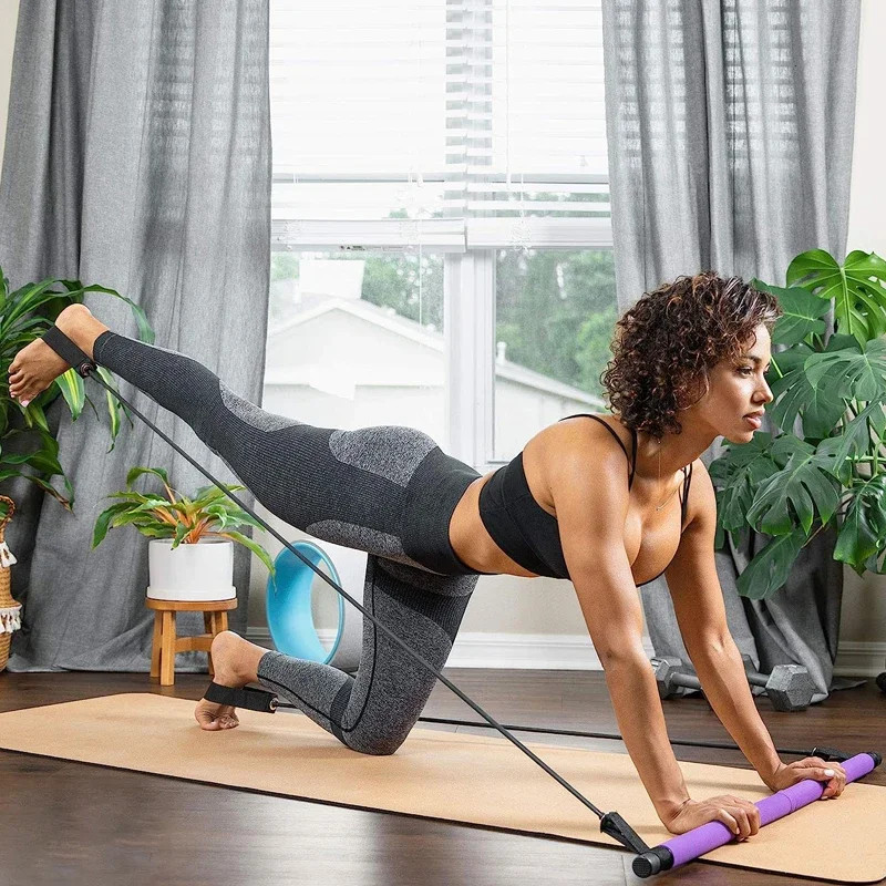 Fitness Bar Yoga Chest Expansion Tension Rope Back Trainer Elastic Rope