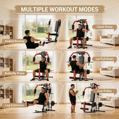 Full Body Workout Machine – 5-in-1 Home Gym Equipment with LAT Pulldown, Ches…