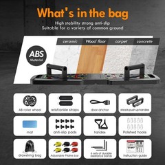 20-Piece Home Gym System with Ab Roller Wheel & Pilates Bar – Versatile Fitness