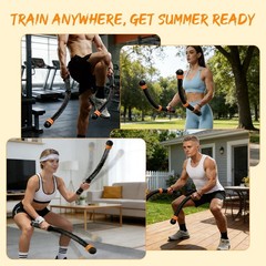 Ropeless Battle Ropes for Home Gym, Weighted Cordless Battle Rope with Adjust…