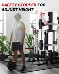 All-in-One Smith Machine Home Gym with Power Cage & Cable Pulley System